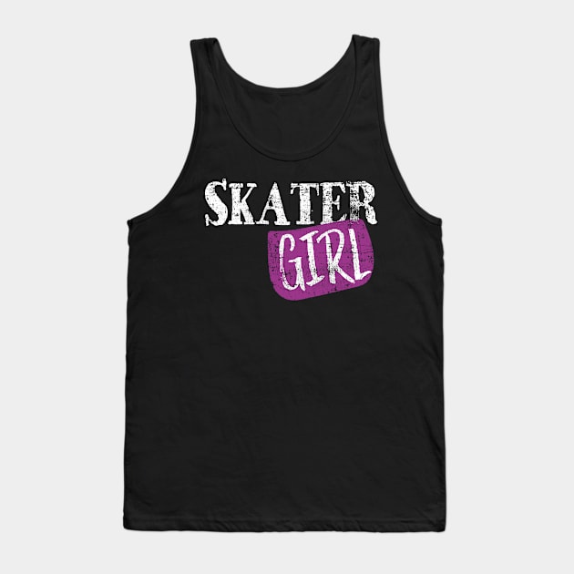 Skater Girl Skateboard Tank Top by Teeladen